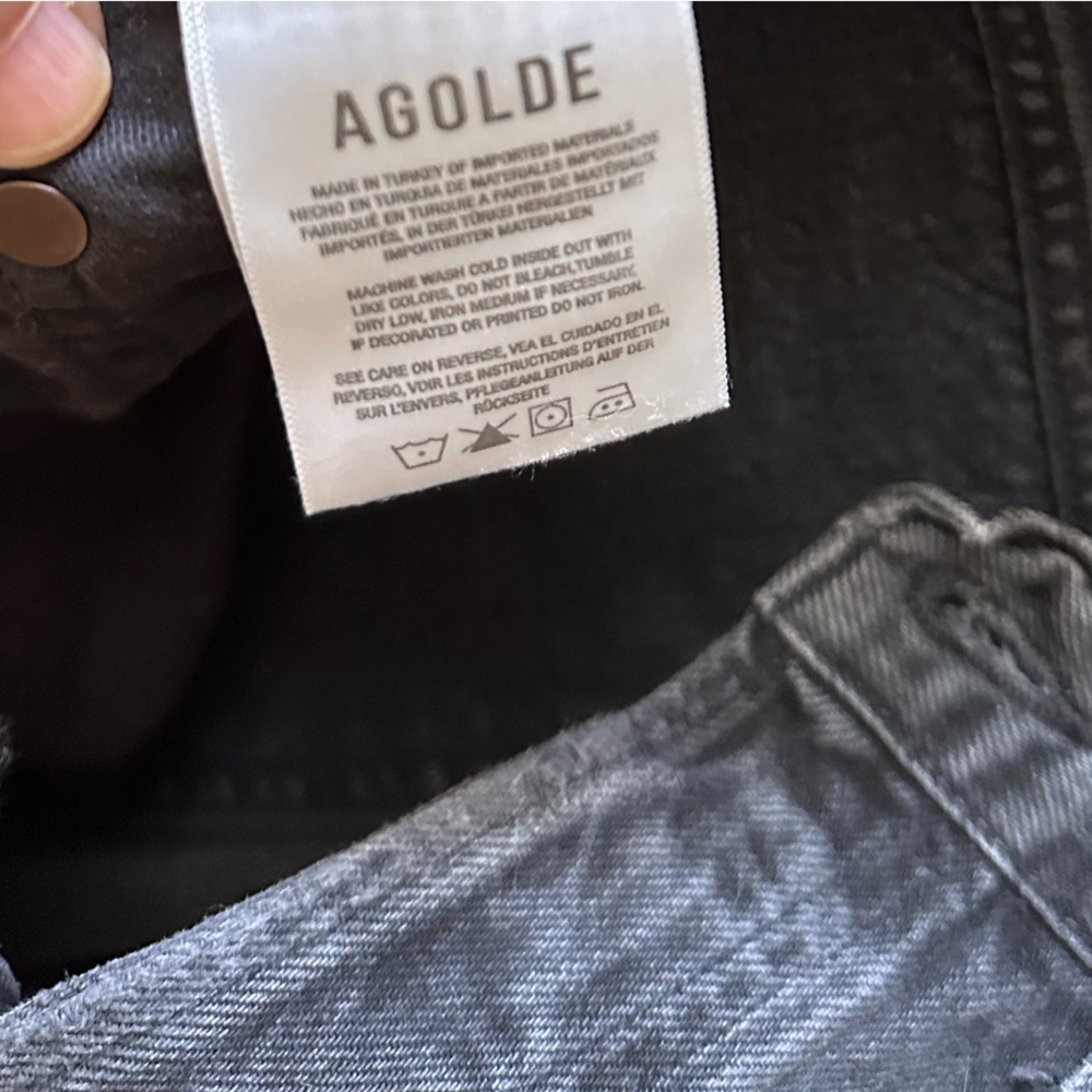 Agolde women’s vintage black Distressed 90’s pinch waist Jeans - Picture 3 of 5